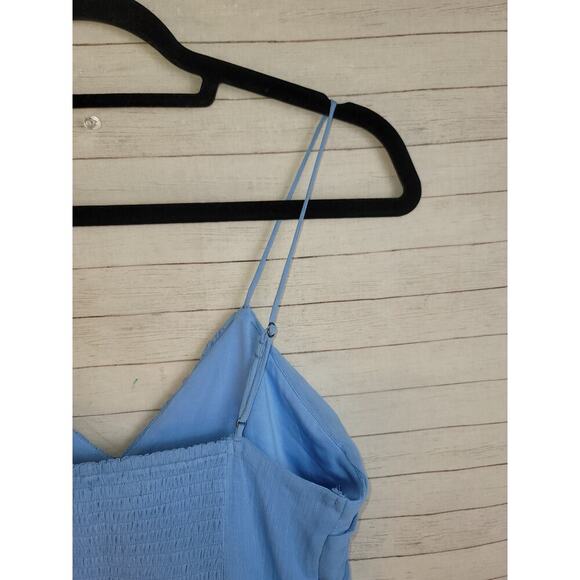 ABERCROMBIE & FITCH Sheer Bubble Hem Mini Dress in Cloudy Blue, sz Small - Picture 11 of 16